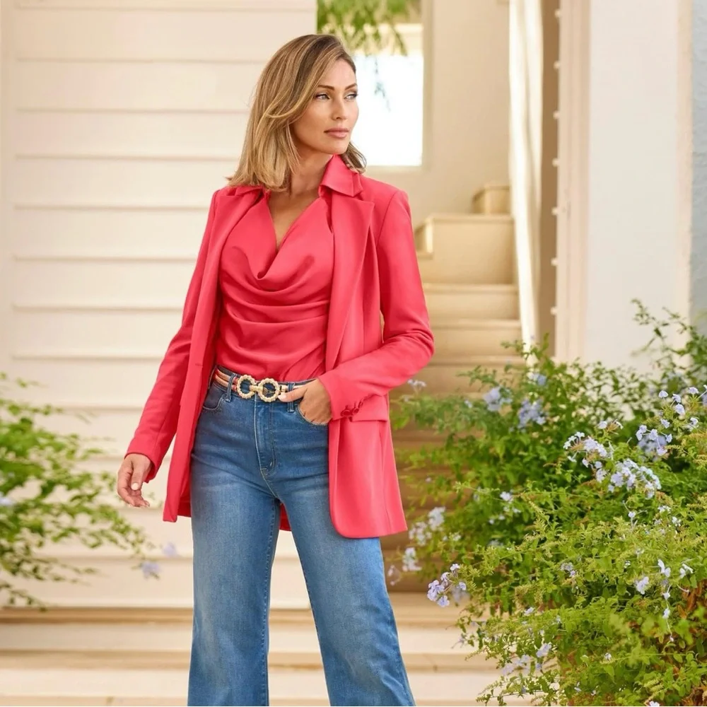 NWT Beyond Travel Classic Boyfriend Blazer in Paradise Pink. Size 0. - Picture 4 of 5